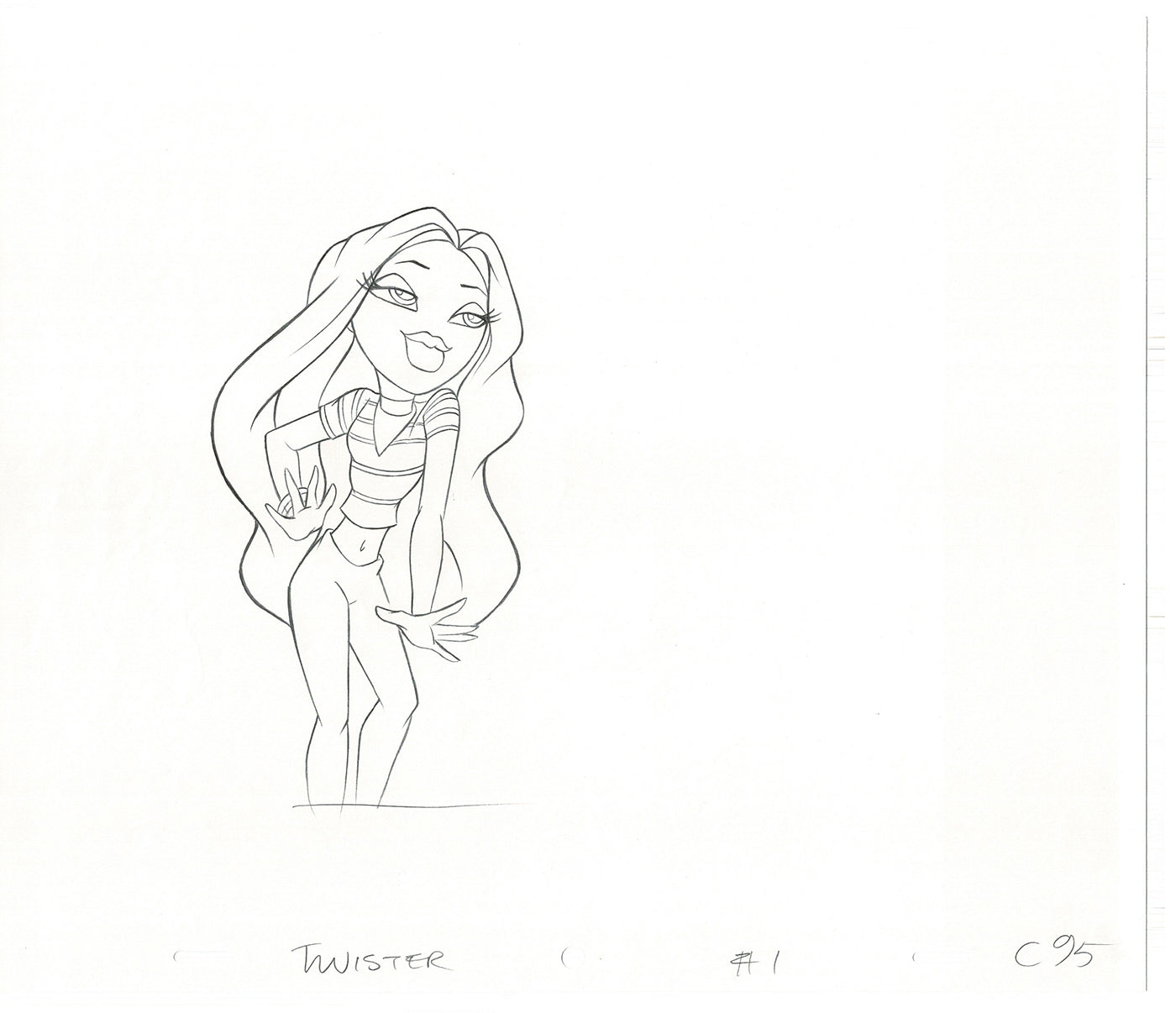 BRATZ Cloe Twister Commercial Production Animation Cel Drawing 2005 G-056