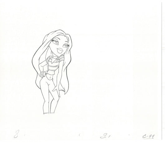BRATZ Cloe Twister Commercial Production Animation Cel Drawing 2005 G-058