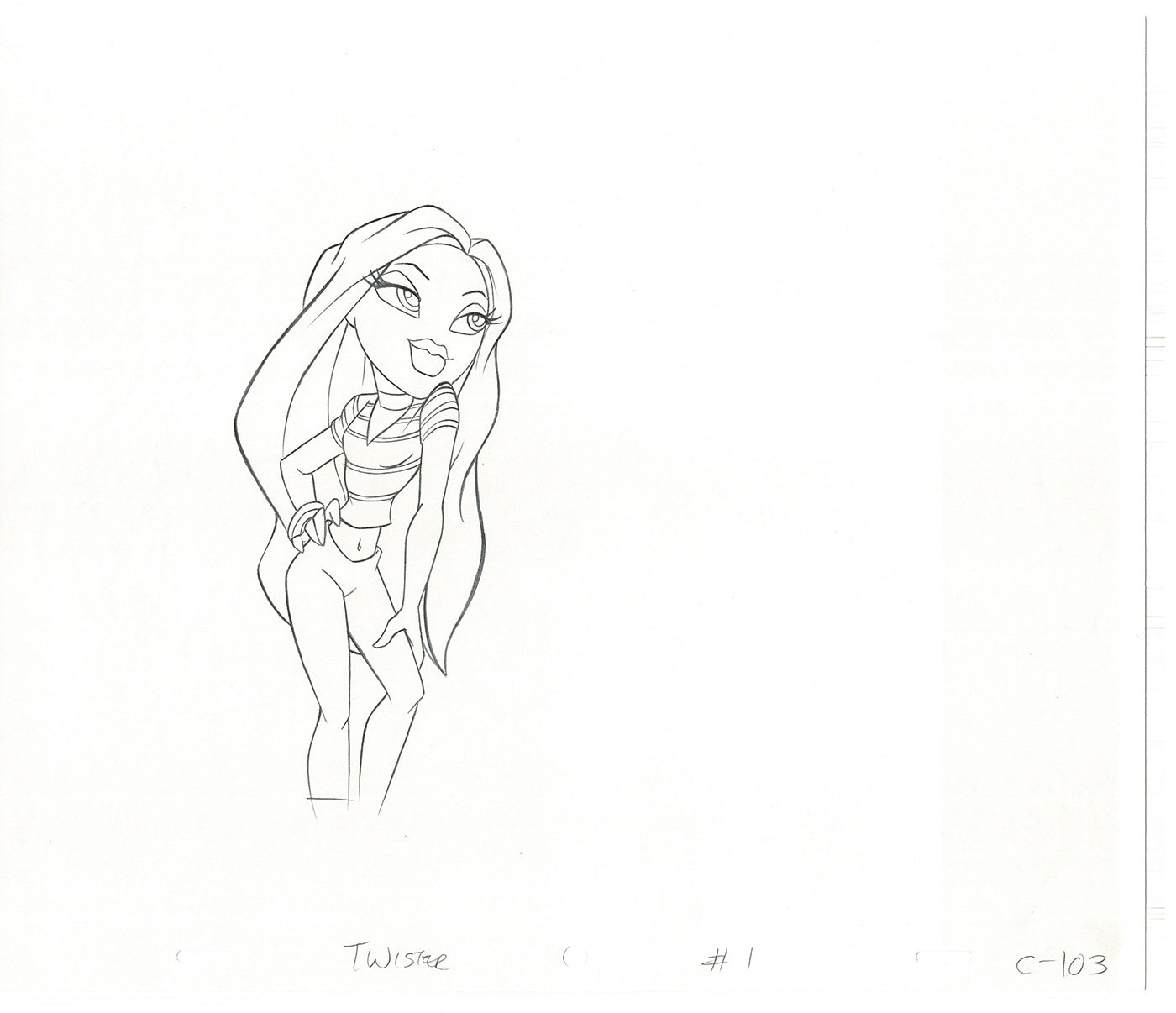 BRATZ Cloe Twister Commercial Production Animation Cel Drawing 2005 G-060