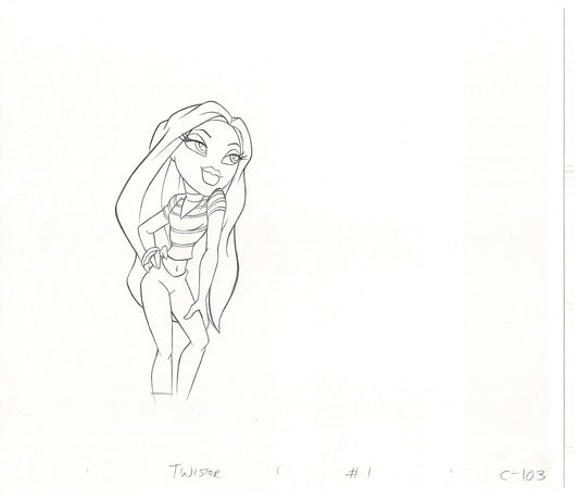 BRATZ Cloe Twister Commercial Production Animation Cel Drawing 2005 G-060