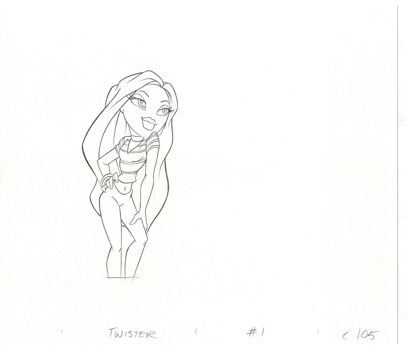 BRATZ Cloe Twister Commercial Production Animation Cel Drawing 2005 G-061