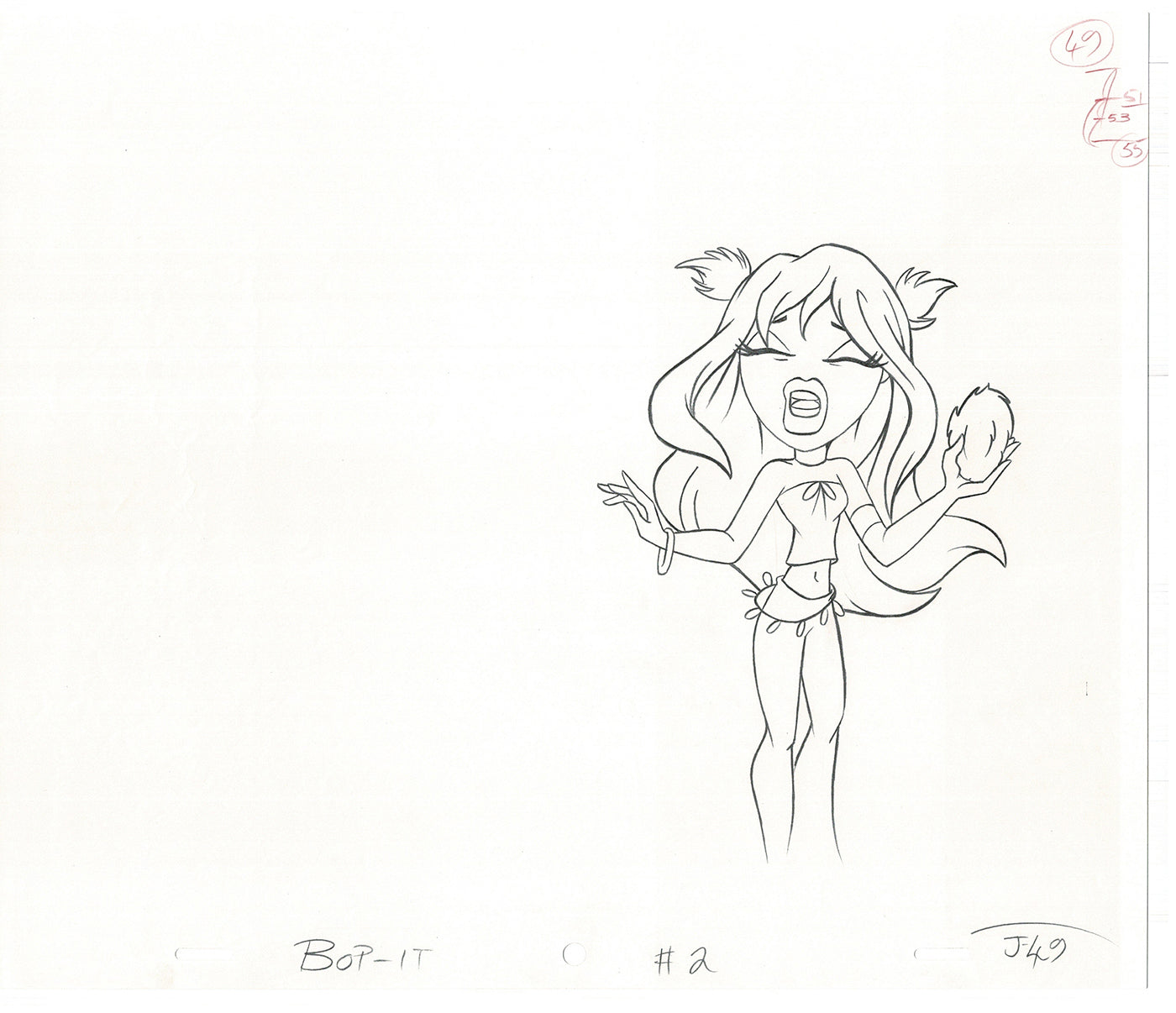 BRATZ Jade Bop-It Toy Commercial Production Animation Cel Drawing 2005 J-003