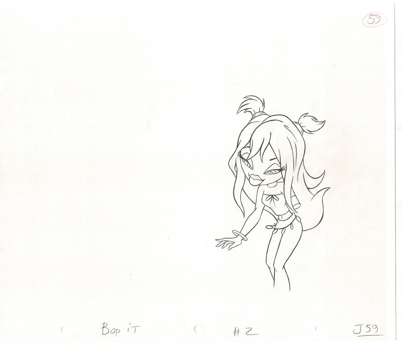 BRATZ Jade Bop-It Toy Commercial Production Animation Cel Drawing 2005 J-008