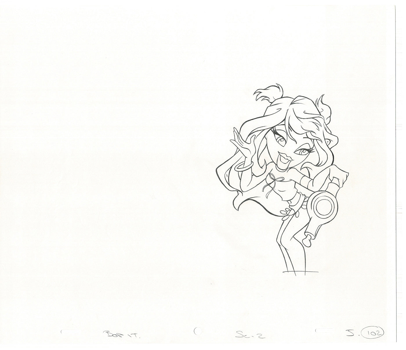 BRATZ Jade Bop-It Toy Commercial Production Animation Cel Drawing 2005 J-032