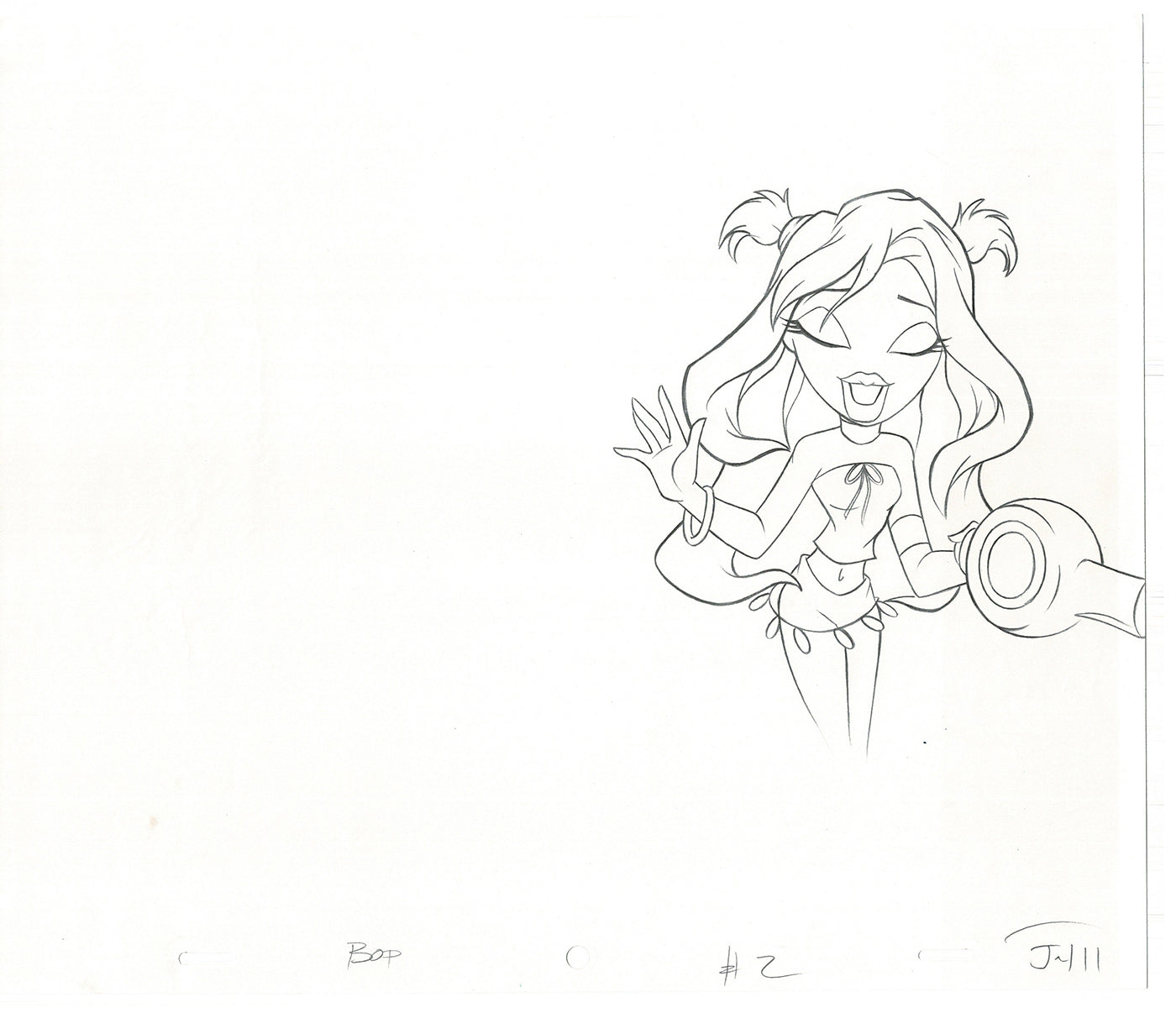 BRATZ Jade Bop-It Toy Commercial Production Animation Cel Drawing 2005 J-037