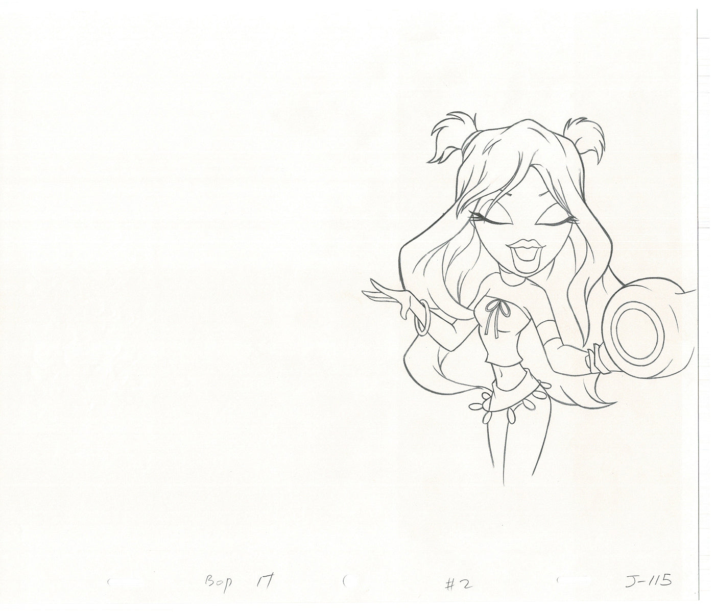 BRATZ Jade Bop-It Toy Commercial Production Animation Cel Drawing 2005 J-040