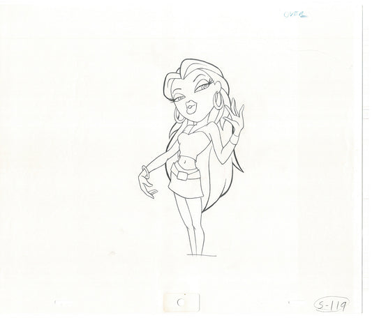 BRATZ Sasha Twister Commercial Production Animation Cel Drawing 2005 H-001