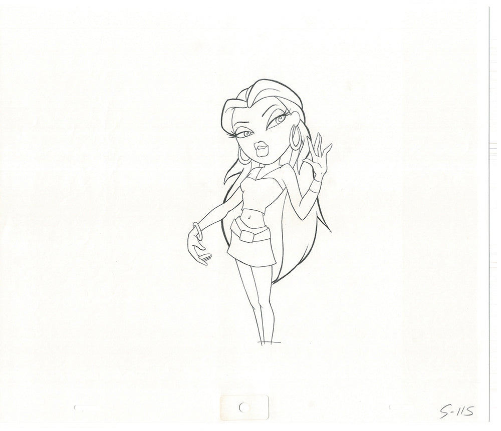 BRATZ Sasha Twister Commercial Production Animation Cel Drawing 2005 H-003