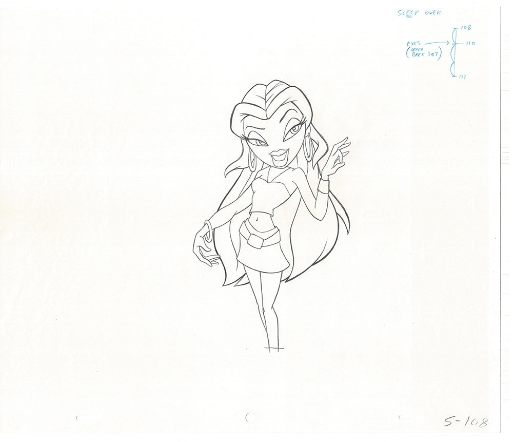 BRATZ Sasha Twister Commercial Production Animation Cel Drawing 2005 H-007