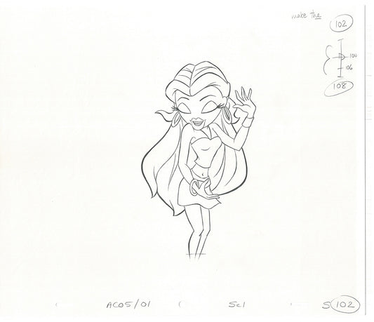 BRATZ Sasha Twister Commercial Production Animation Cel Drawing 2005 H-010