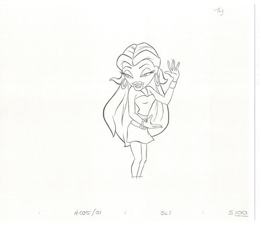 BRATZ Sasha Twister Commercial Production Animation Cel Drawing 2005 H-011