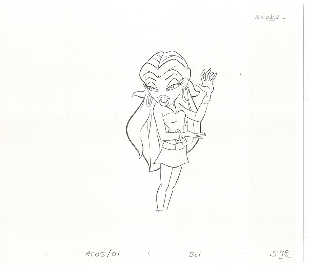 BRATZ Sasha Twister Commercial Production Animation Cel Drawing 2005 H-012