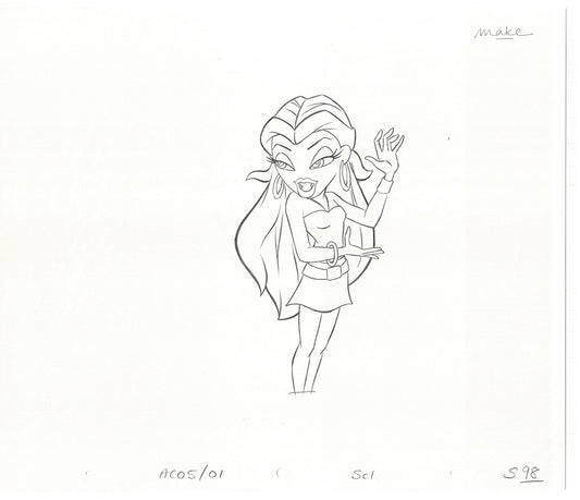 BRATZ Sasha Twister Commercial Production Animation Cel Drawing 2005 H-012