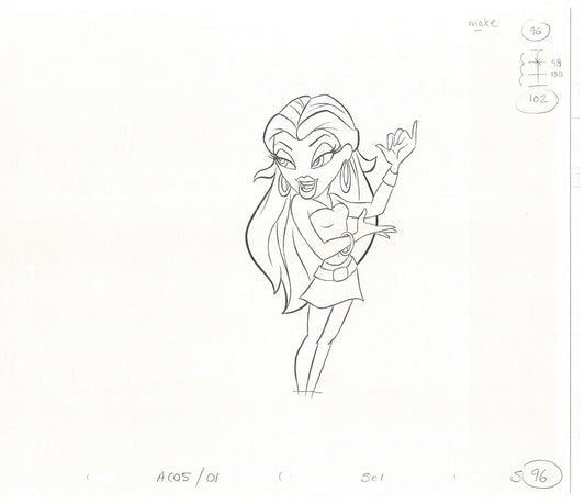 BRATZ Sasha Twister Commercial Production Animation Cel Drawing 2005 H-013