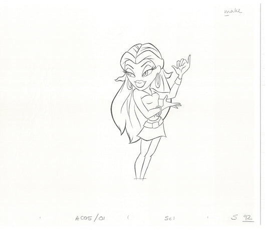 BRATZ Sasha Twister Commercial Production Animation Cel Drawing 2005 H-015