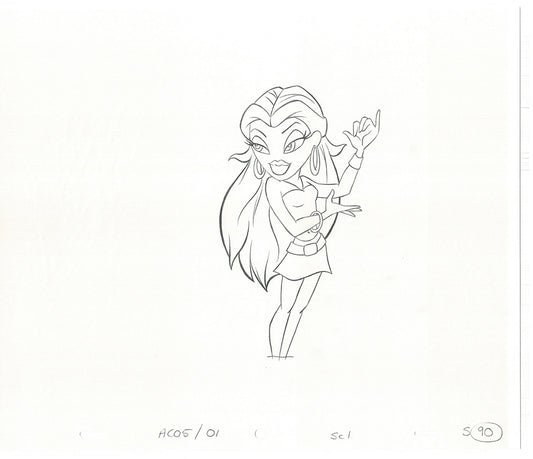 BRATZ Sasha Twister Commercial Production Animation Cel Drawing 2005 H-016