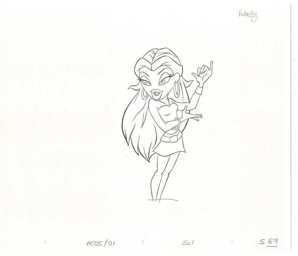 BRATZ Sasha Twister Commercial Production Animation Cel Drawing 2005 H-017