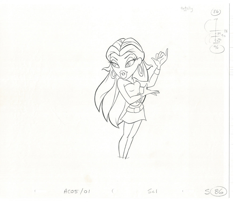 BRATZ Sasha Twister Commercial Production Animation Cel Drawing 2005 H-019