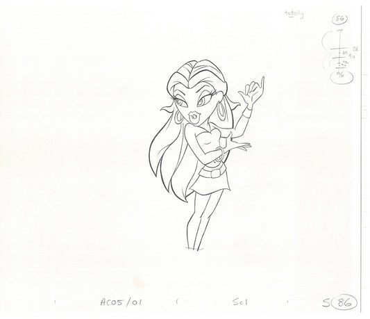 BRATZ Sasha Twister Commercial Production Animation Cel Drawing 2005 H-019