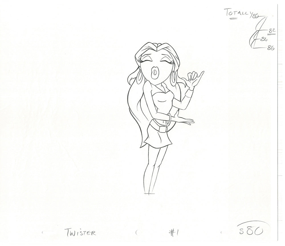 BRATZ Sasha Twister Commercial Production Animation Cel Drawing 2005 H-022