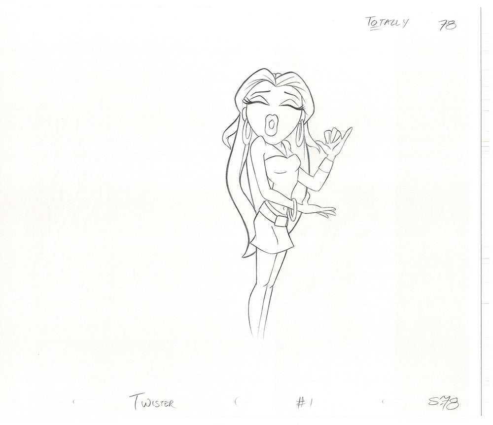 BRATZ Sasha Twister Commercial Production Animation Cel Drawing 2005 H-023