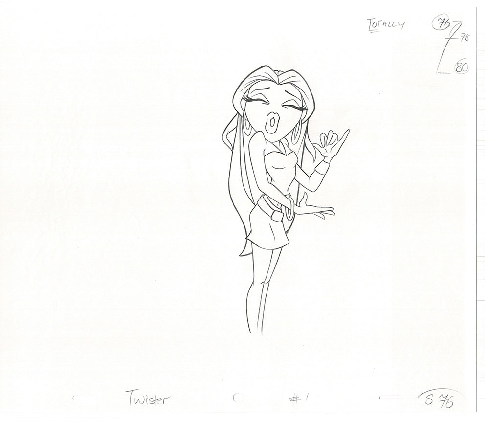 BRATZ Sasha Twister Commercial Production Animation Cel Drawing 2005 H-024