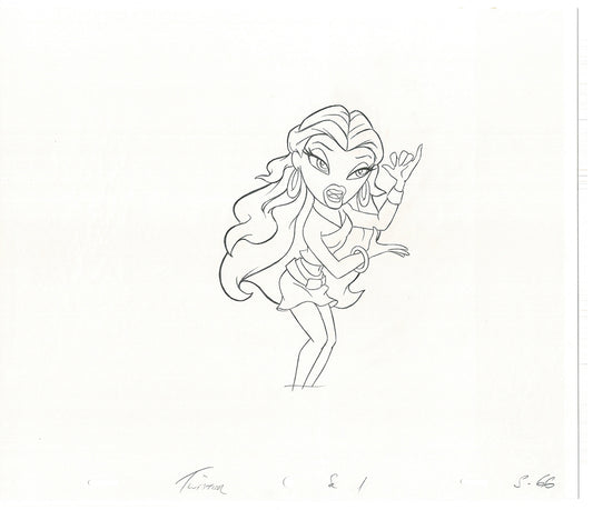 BRATZ Sasha Twister Commercial Production Animation Cel Drawing 2005 H-029
