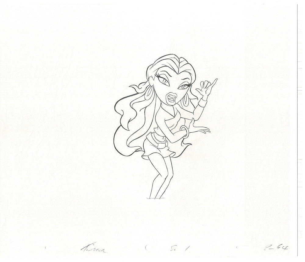 BRATZ Sasha Twister Commercial Production Animation Cel Drawing 2005 H-030