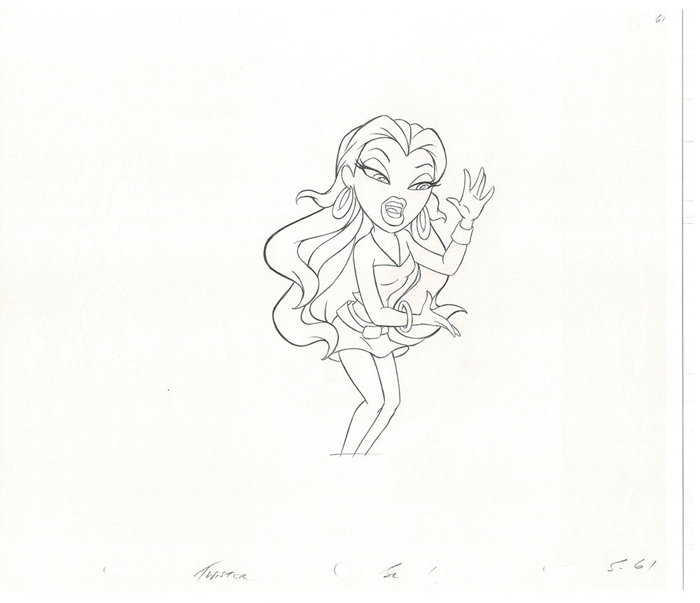 BRATZ Sasha Twister Commercial Production Animation Cel Drawing 2005 H-032