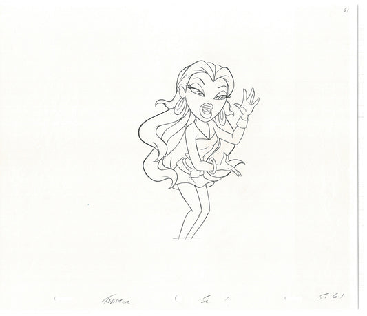 BRATZ Sasha Twister Commercial Production Animation Cel Drawing 2005 H-032