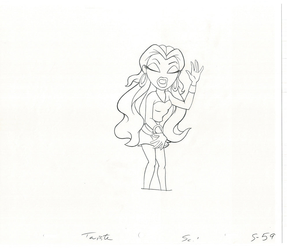BRATZ Sasha Twister Commercial Production Animation Cel Drawing 2005 H-033