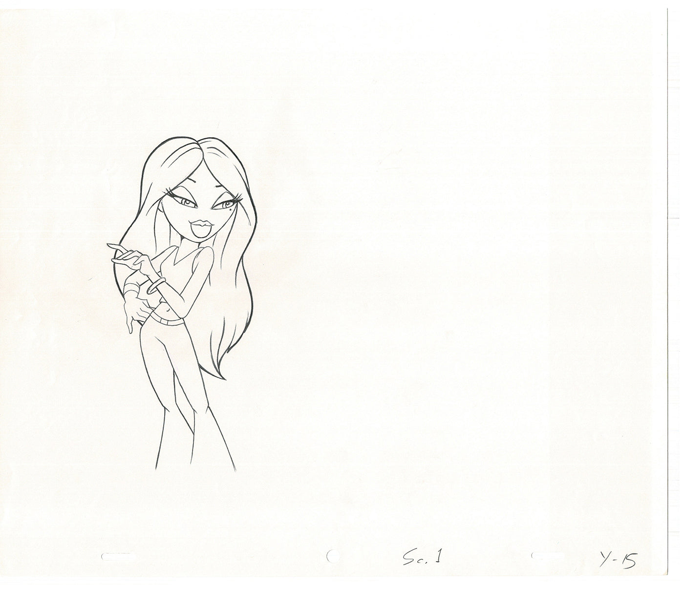 BRATZ Yasmin Bop-It Toy Commercial 2 Production Animation Cel Drawings 2005 K-005