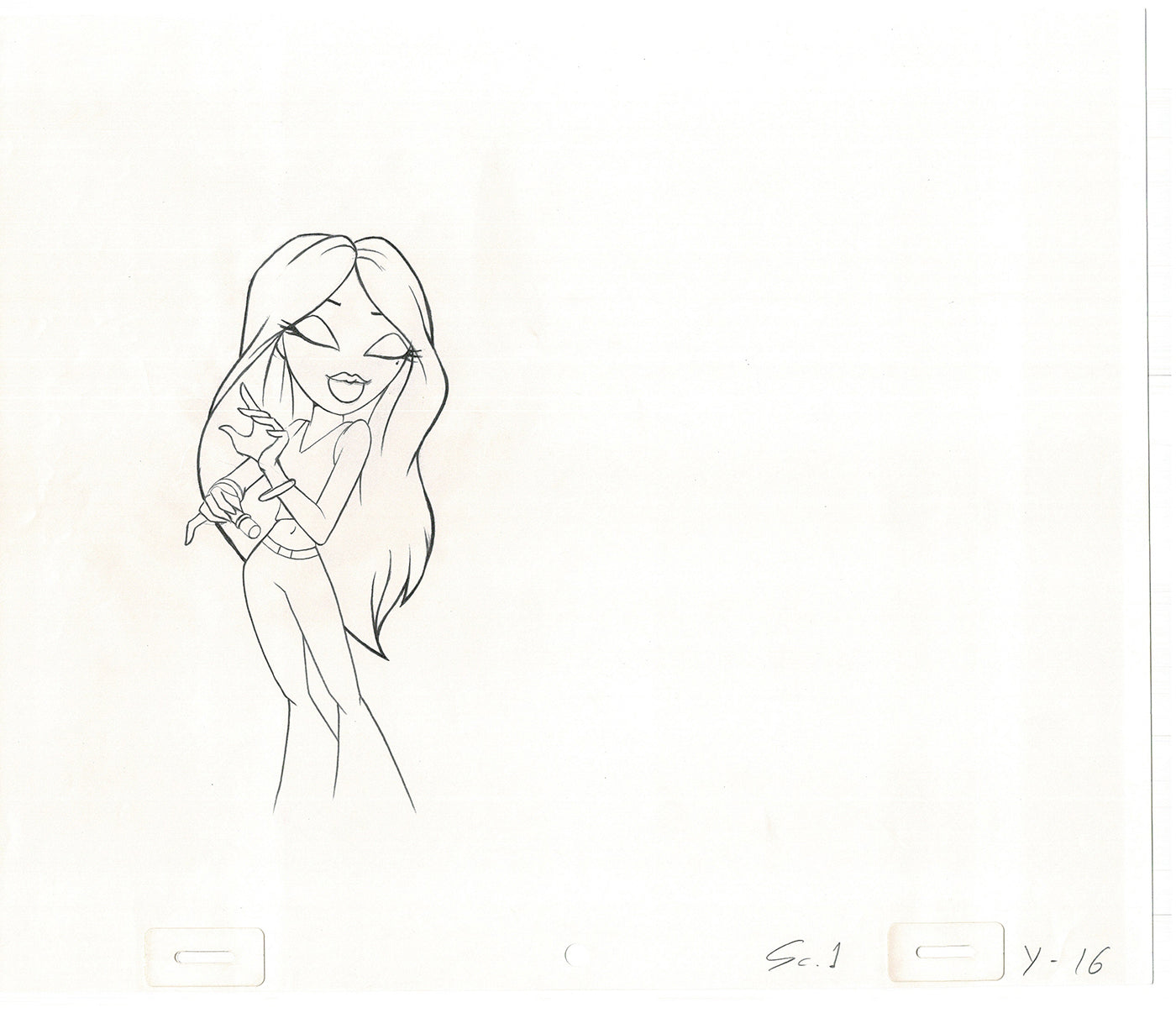 BRATZ Yasmin Bop-It Toy Commercial 2 Production Animation Cel Drawings 2005 K-007