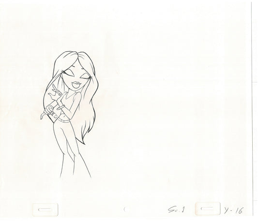 BRATZ Yasmin Bop-It Toy Commercial 2 Production Animation Cel Drawings 2005 K-007