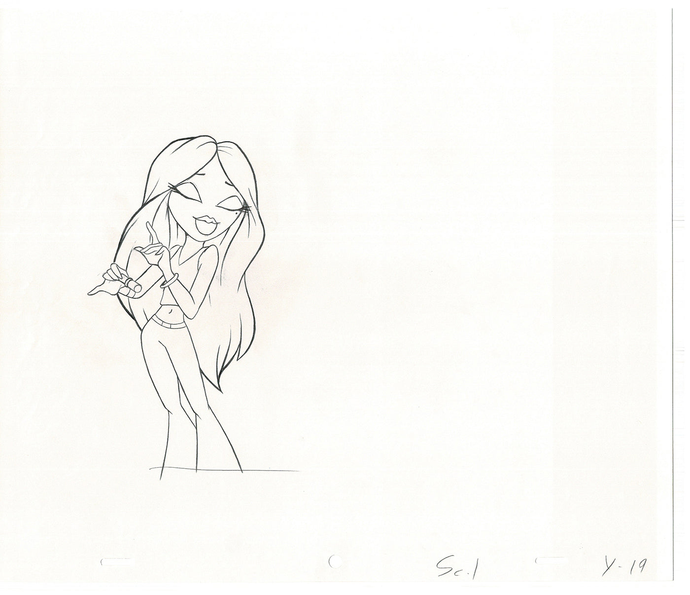 BRATZ Yasmin Bop-It Toy Commercial 2 Production Animation Cel Drawings 2005 K-011