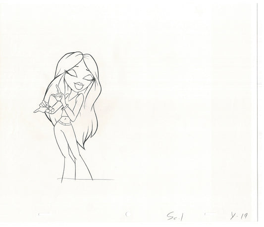 BRATZ Yasmin Bop-It Toy Commercial 2 Production Animation Cel Drawings 2005 K-011