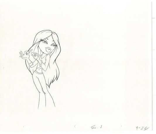 BRATZ Yasmin Bop-It Toy Commercial 2 Production Animation Cel Drawings 2005 K-019