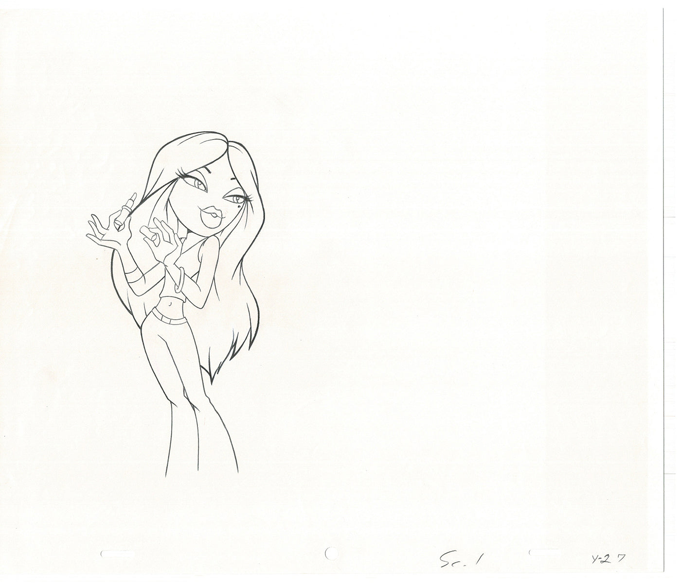 BRATZ Yasmin Bop-It Toy Commercial 2 Production Animation Cel Drawings 2005 K-021