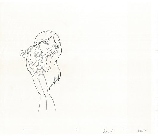 BRATZ Yasmin Bop-It Toy Commercial 2 Production Animation Cel Drawings 2005 K-021