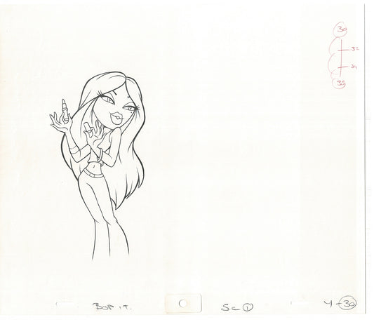 BRATZ Yasmin Bop-It Toy Commercial 2 Production Animation Cel Drawings 2005 K-025