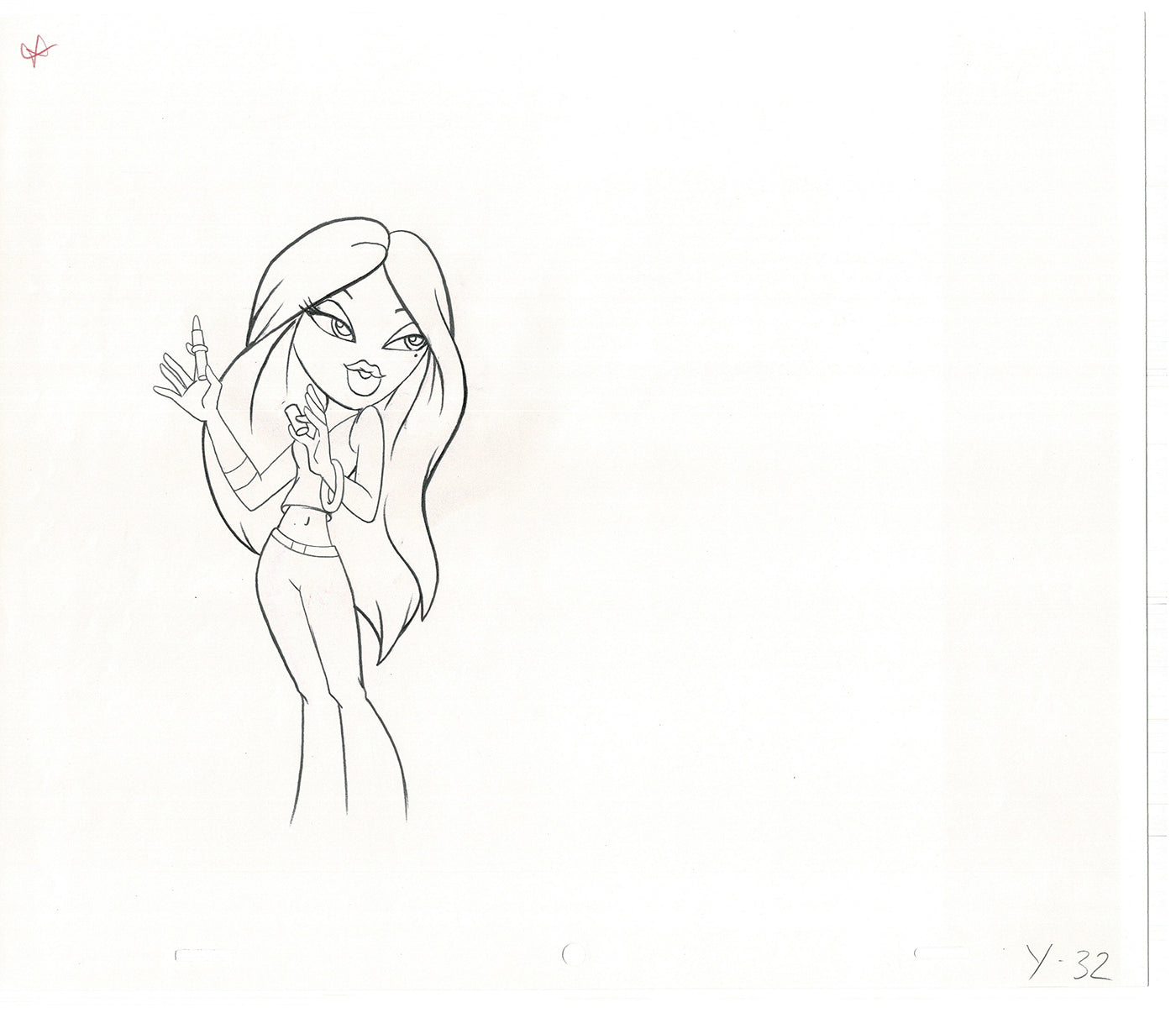 BRATZ Yasmin Bop-It Toy Commercial 2 Production Animation Cel Drawings 2005 K-027