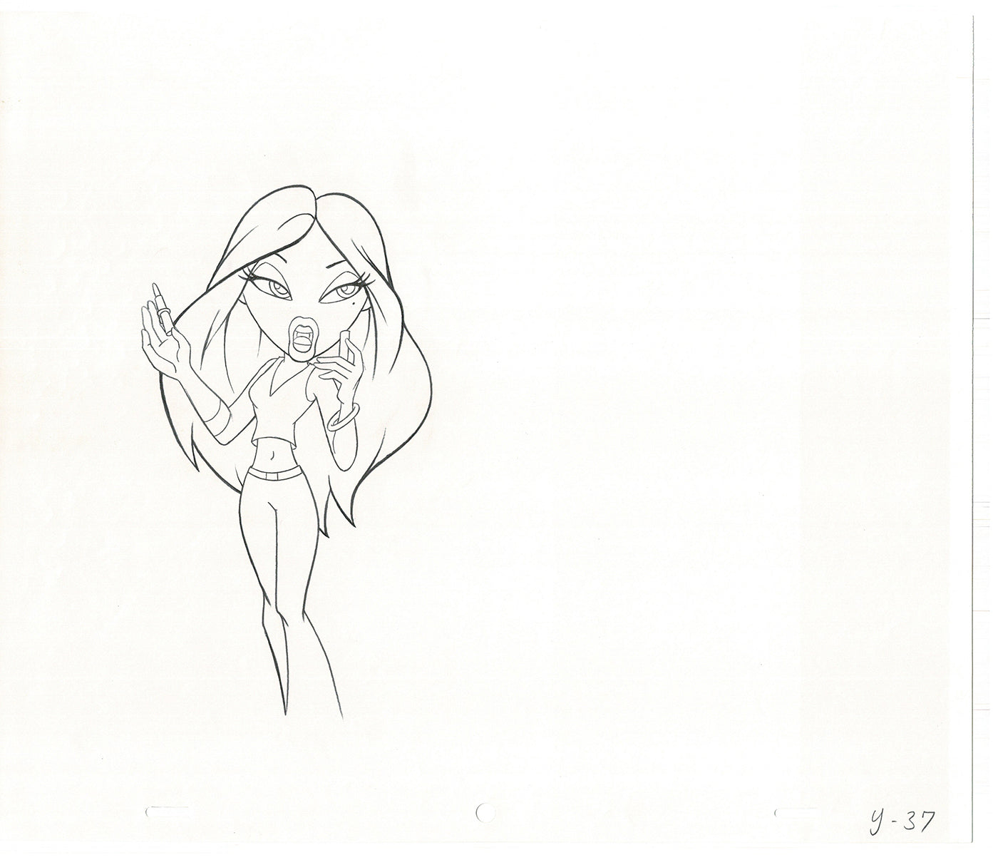 BRATZ Yasmin Bop-It Toy Commercial 2 Production Animation Cel Drawings 2005 K-033