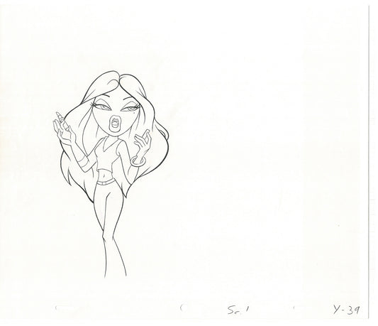 BRATZ Yasmin Bop-It Toy Commercial 2 Production Animation Cel Drawings 2005 K-035