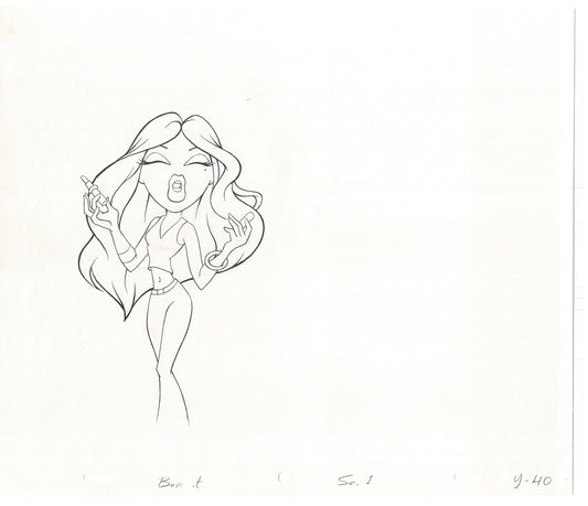 BRATZ Yasmin Bop-It Toy Commercial 2 Production Animation Cel Drawings 2005 K-037