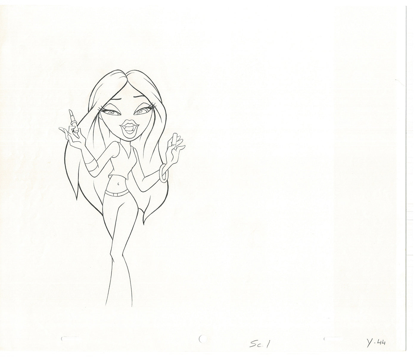 BRATZ Yasmin Bop-It Toy Commercial 2 Production Animation Cel Drawings 2005 K-041
