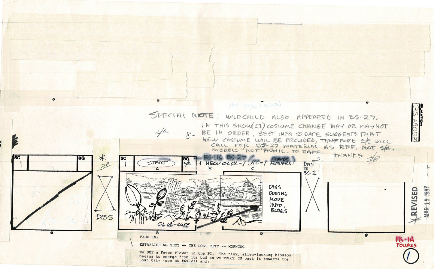 Bravestarr 1987 Production Animation Storyboard Page Filmation A-006