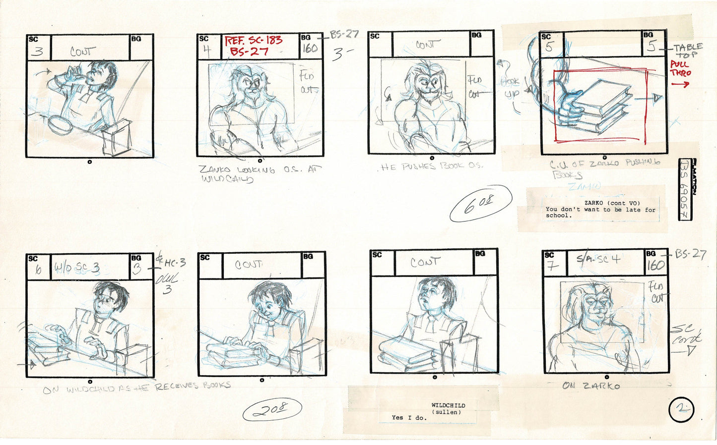 Bravestarr 1987 Production Animation Storyboard Page Filmation A-008