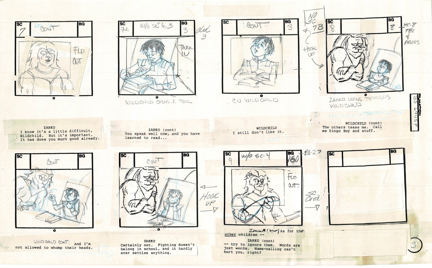 Bravestarr 1987 Production Animation Storyboard Page Filmation A-009