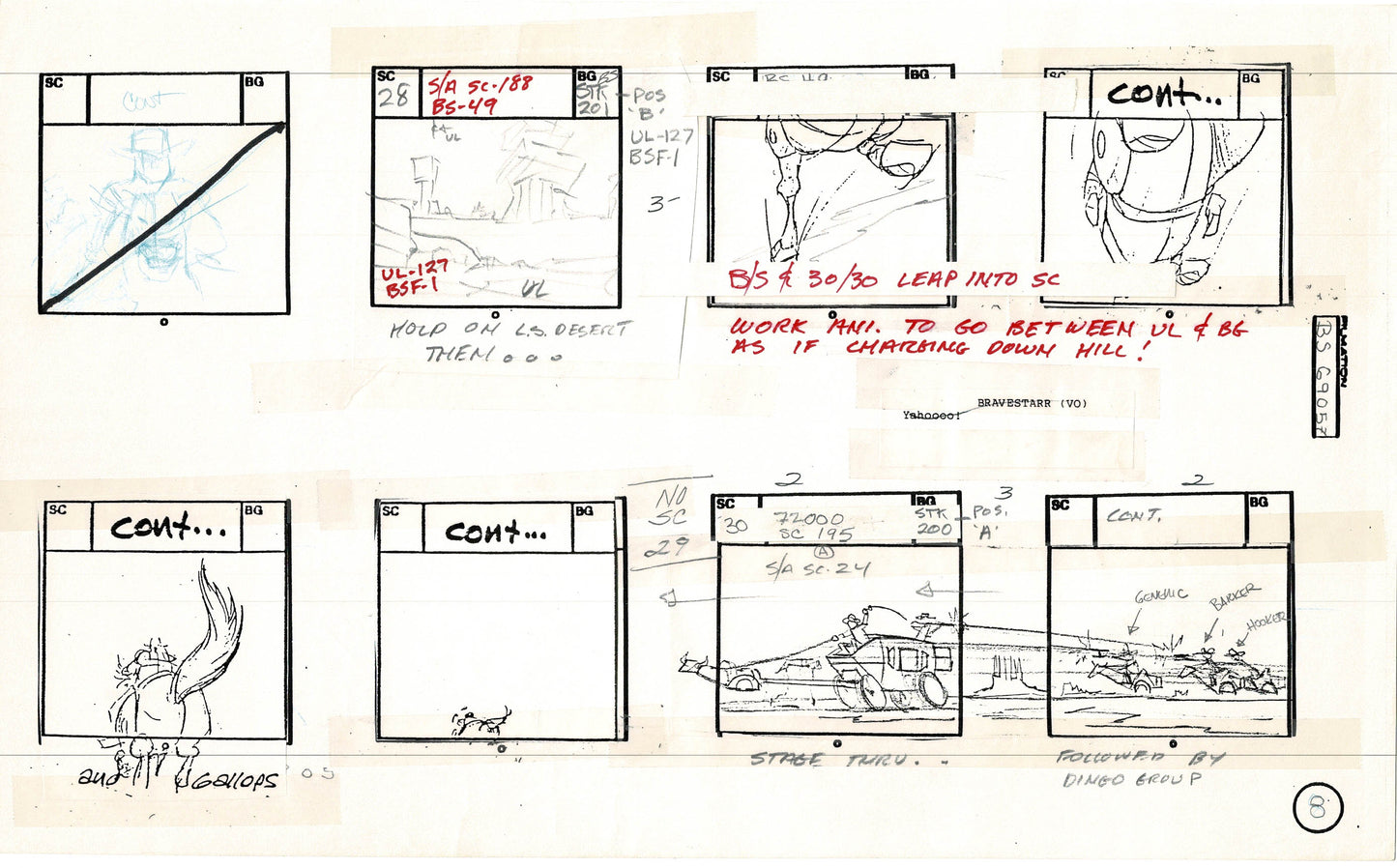 Bravestarr 1987 Production Animation Storyboard Page Filmation A-015