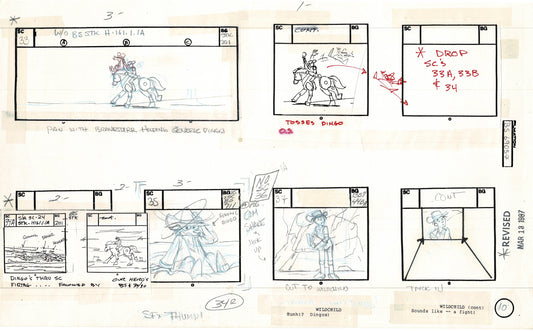 Bravestarr 1987 Production Animation Storyboard Page Filmation A-017